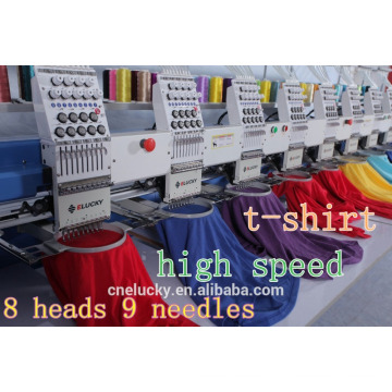 Eight heads high speed computerized embroidery machine